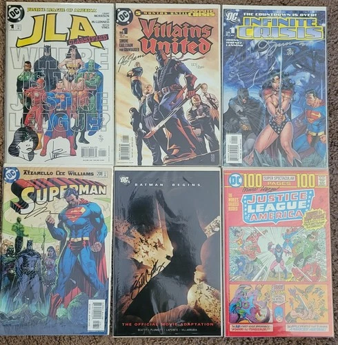 (6) DC COMICS & Dynamic Forces ~ Signed Comics ~ SUPERMAN, JLA, BATMAN...