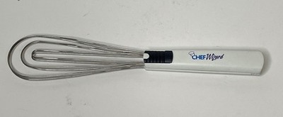Chef Wizard White Whisk Locking Handle Tongs Kitchen Utensil Gadget