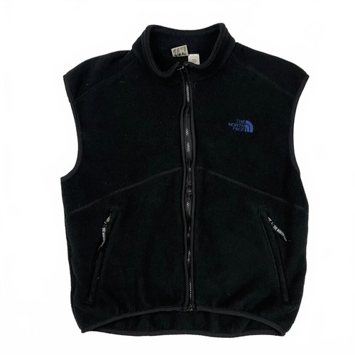 The North Face, VINTAGE 90S NORTH FACE BLACK FULL ZIP POLARTEC FLEECE USA MADE VEST MEN M