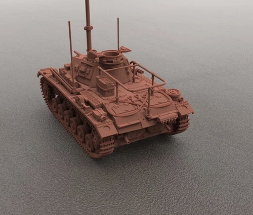 3D Druck Modell 1/144 German Panzer III E-Type Kommandofahrzeug Modell unlackiert - Bild 4 von 4
