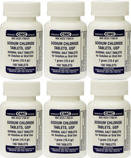 Sodium Chloride Tablets SALT 1GM 100ct 6 pack PHARMACY FRESH --