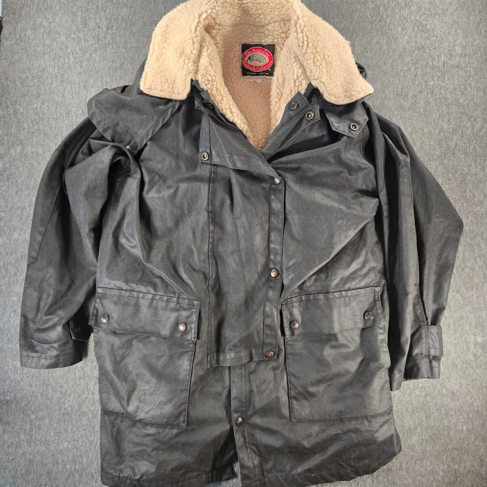 Australian Outback Collection Vintage Oilskin Jacket Men M Black Sherpa Wool
Opens in a new window o