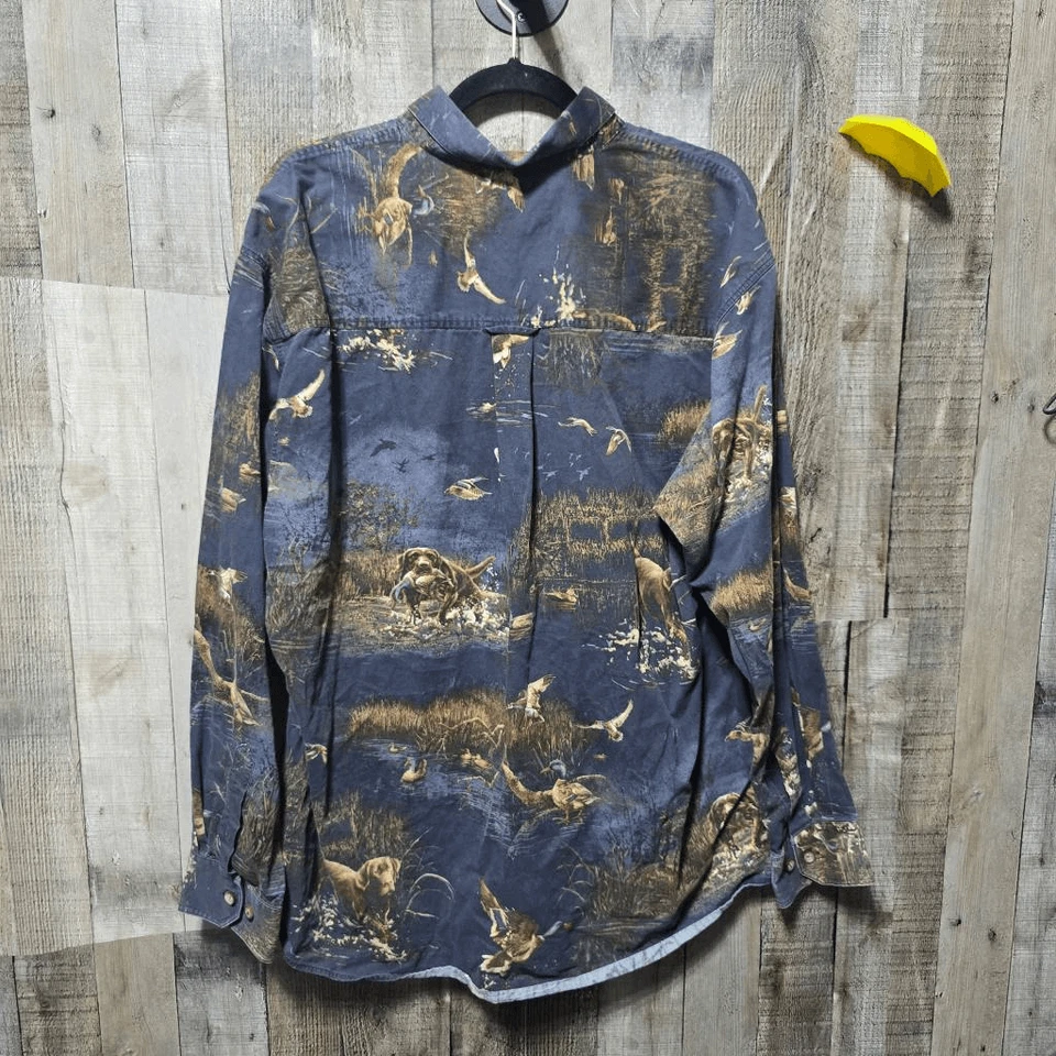Винтажная охотничья собака лабрадор North River с узором на пуговицах с длинным рукавом Sh - Изображение 3 из 4
