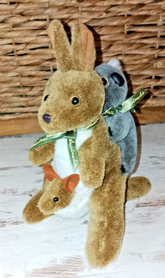 Känguru mit Joey & Koala Stofftier, 29cm Top Zustand !!