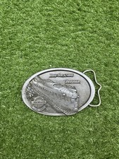 RIO GRANDE ZEPHYR PASSENGER TRAIN PEWTER BELT BUCKLE MADE IN USA 1988.  d2