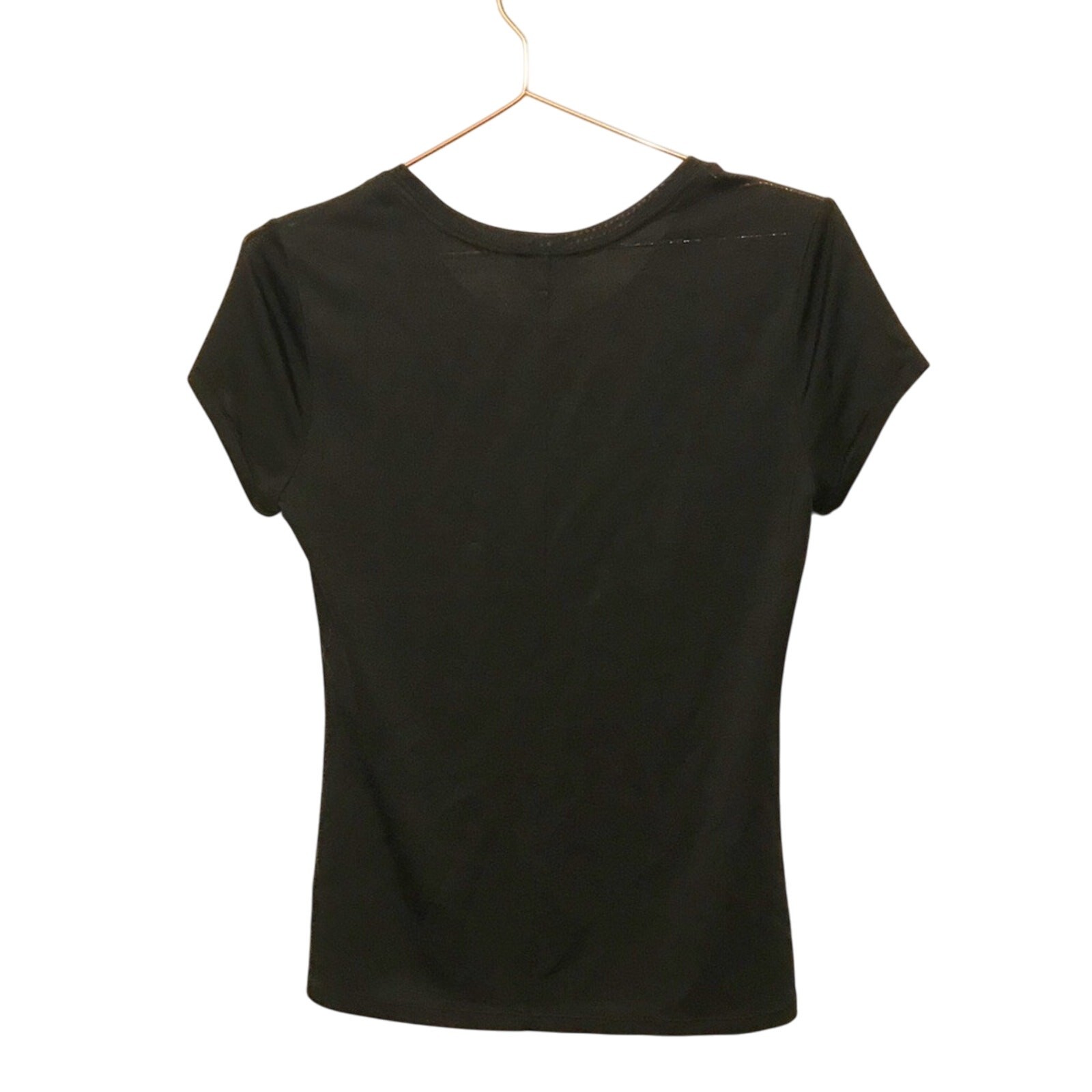 Express Black Semi Sheer Basic Top - Size Small - image 2