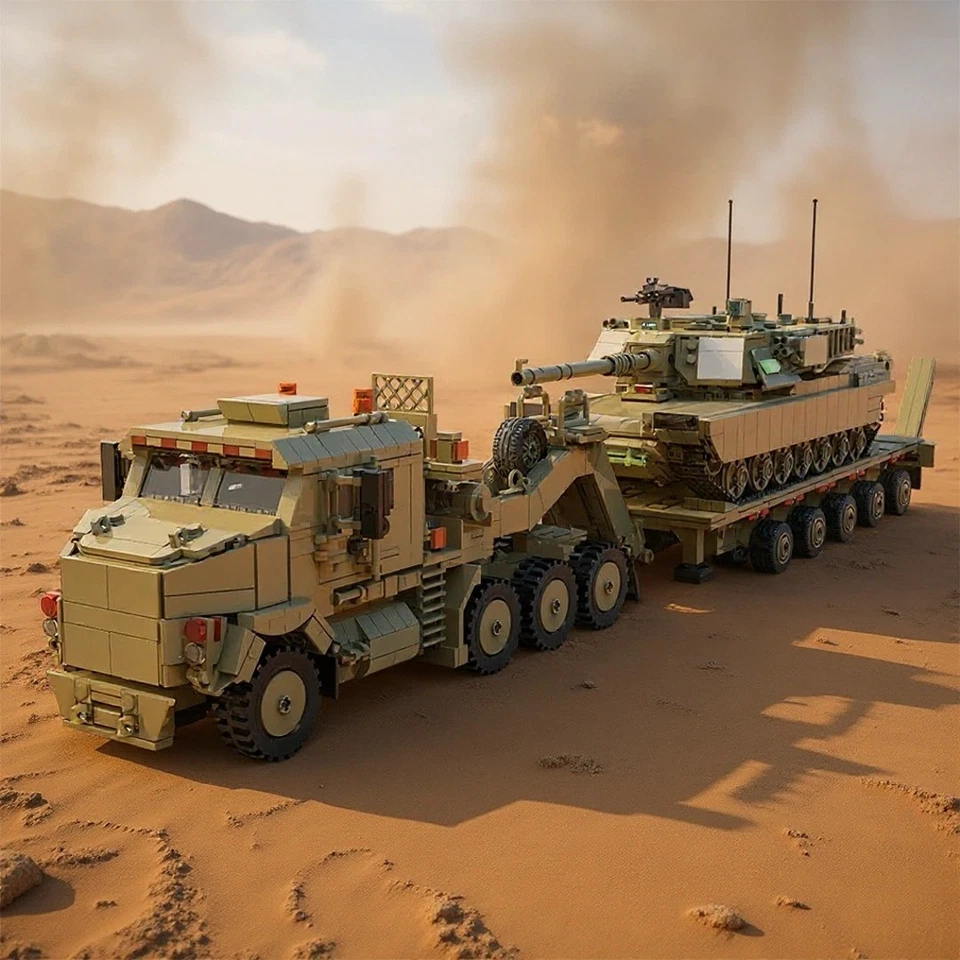 Oshkosh M1070 Armored Vehicle Tank Trailer Building Blocks 3482pcs MOC Military - Image 3 of 4