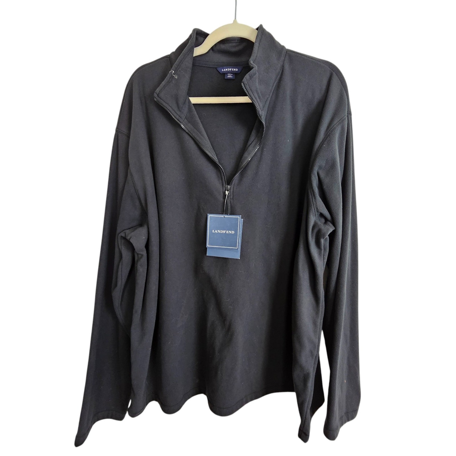 Lands End Mens 1/4 Zip Fleece Sweater Sz XXL Pullover Minimalist Casual Everyday