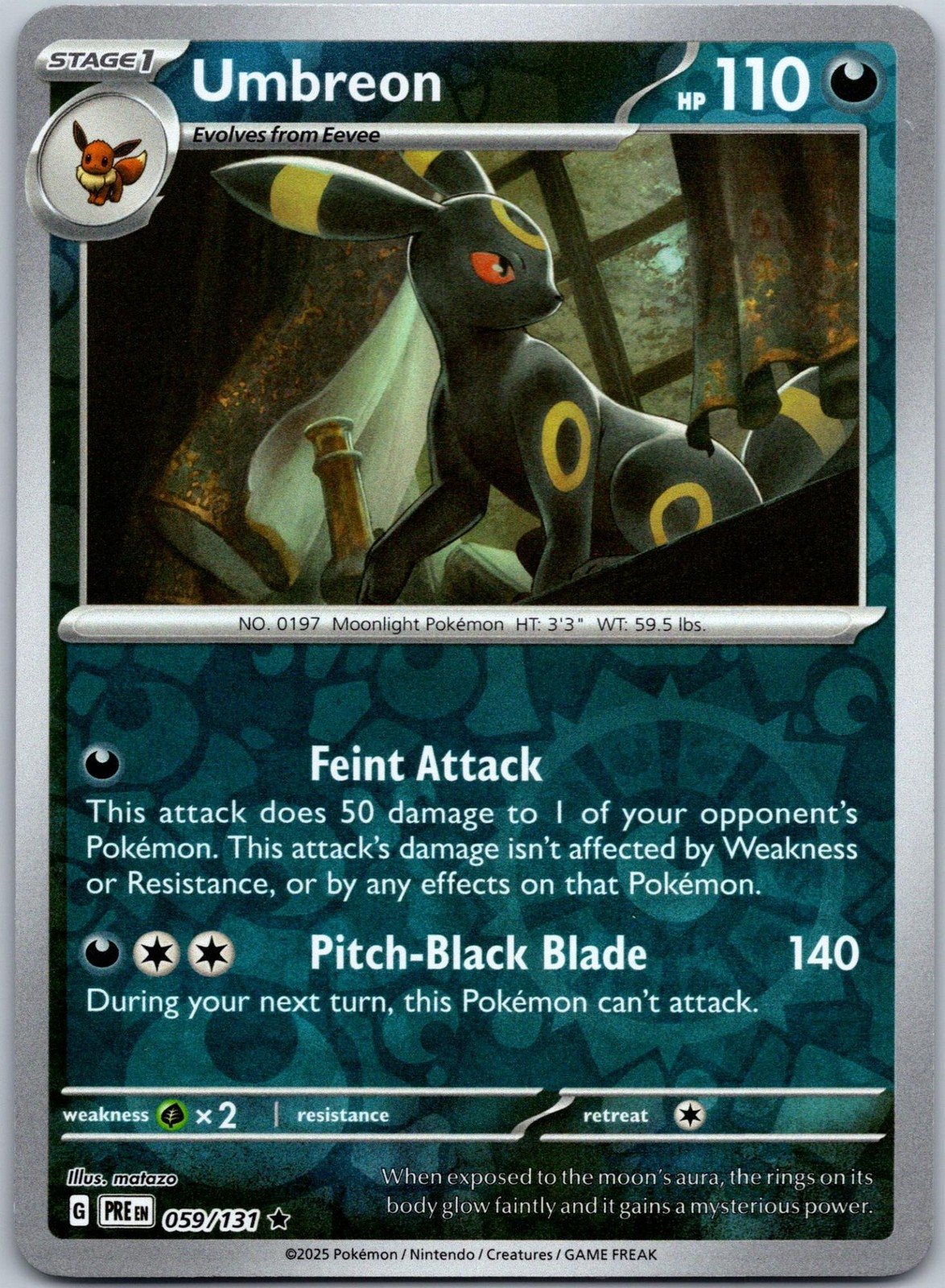 Umbreon 059/131 Reverse Holo Rare SV: Prismatic Evolutions NM