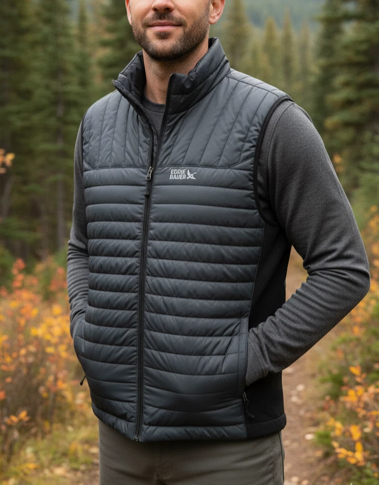 Eddie Bauer Men’s TL /Large Tall Quilted Insulated Vest Polyester Puffer Jacket