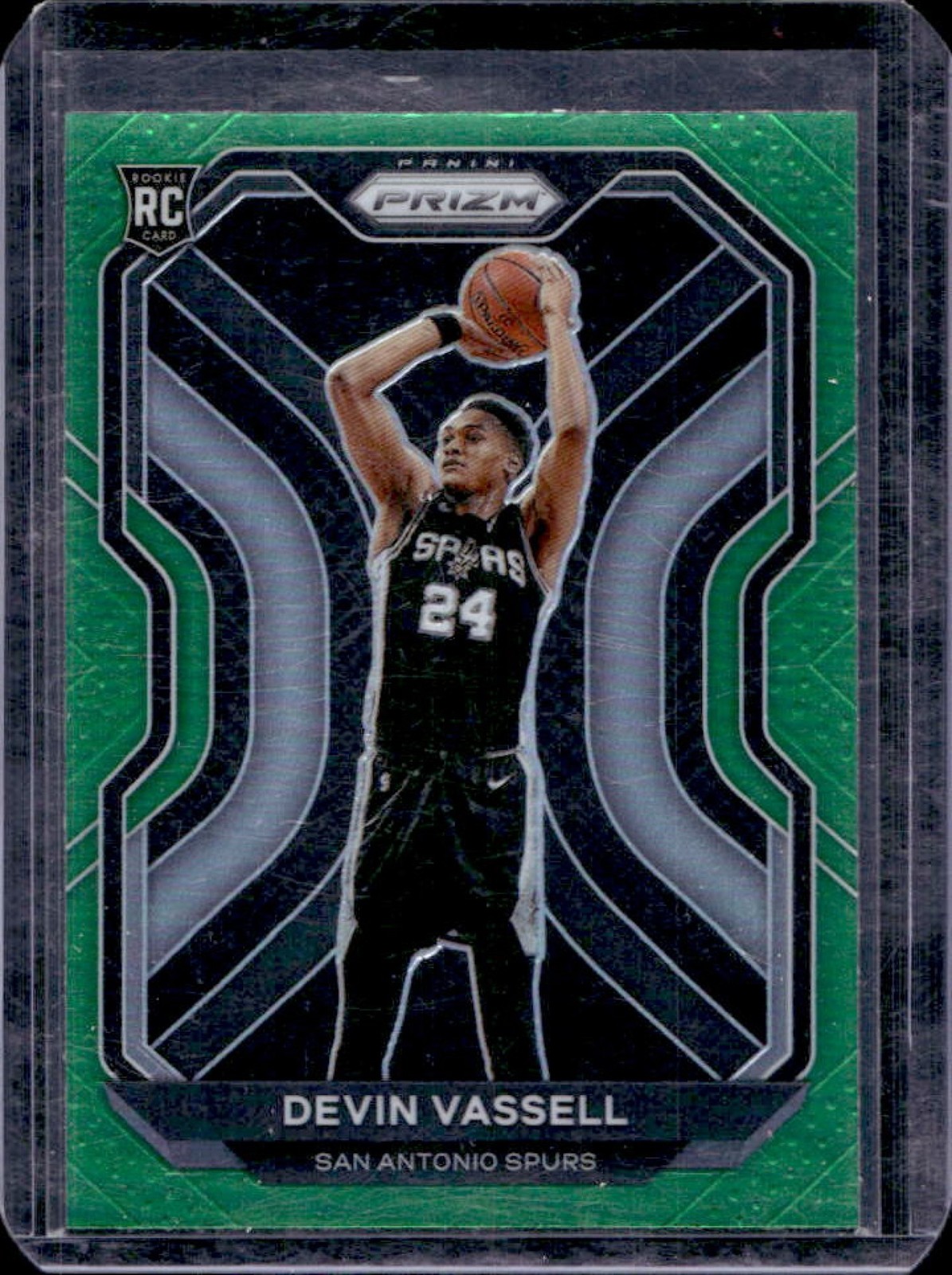 2020-21 Prizm Devin Vassell RC Green Prizm Rookie #252 Spurs