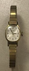 Vintage Timex Watch Women Gold Tone Oval Dial 17mm Stretch Band Manual Wind