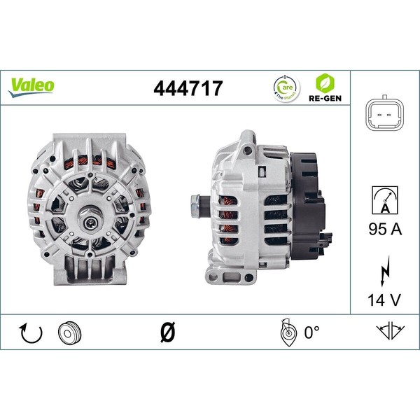 Lichtmaschine Generator 14 V 95 A Ø 55 Mm Valeo FüR U.A. Dacia Sandero-image