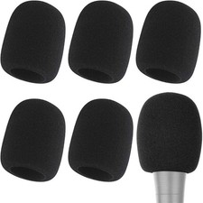 6x Microphone Handheld Grill Windscreen Filter Sponge Foam Mic Cover Black