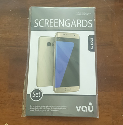 vau Bildschirmschutz für Samsung Galaxy S7 Edge, transparent, Reinigungstuch, S 