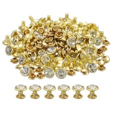 100Pcs Gold 8mm/0.31" Leathercraft Rivets for DIY Leather Craft Making