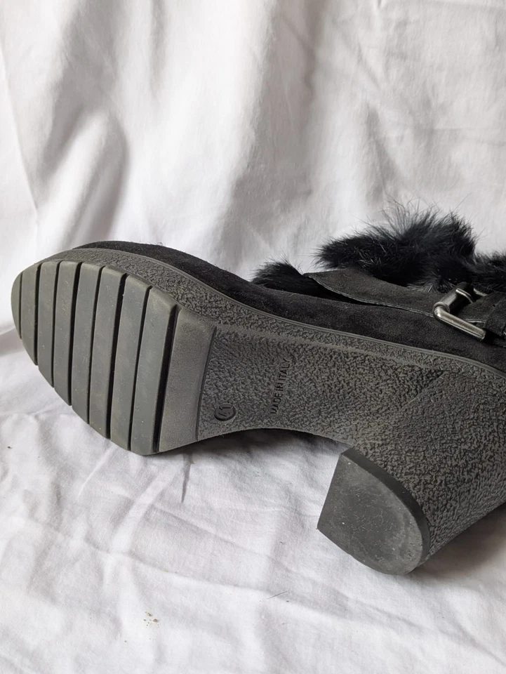HOOPERS. Bottines daim noir à talon. Fourrure. Quasi neuf. Taille 41 - Photo 3/4