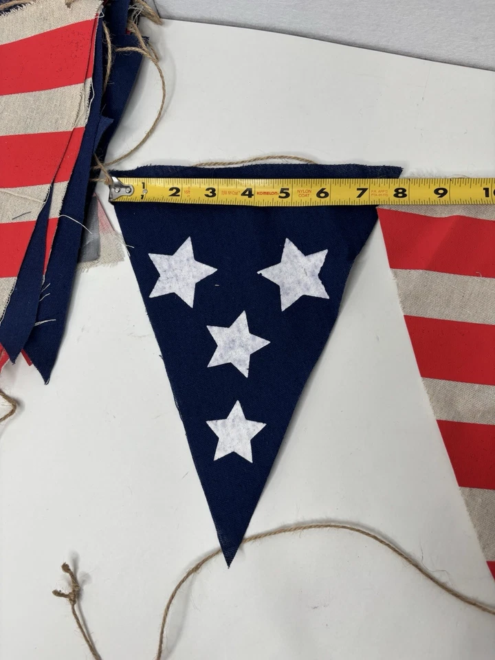 Colgante Patriótico 4 de Julio Decoración Colgante 25 Banderas 100 Pies Cordel + Rayas Estrellas Foto 2 de 4