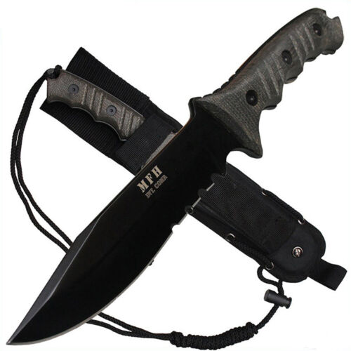 MFH Jagd- Arbeitsmesser Outdoormesser mit Fangriemenöse schwarze Nylonscheide - Bild 1 von 4