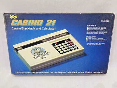 1978 Epoch Casino 21 BlackJack and Calculator Electronic Handheld Game No. 7830