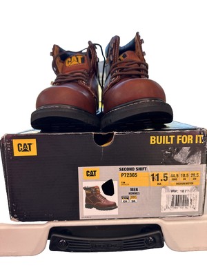 Caterpillar P72593 Men's 2nd Shift 6in. Soft-Toe Work Boots - Dark Brown