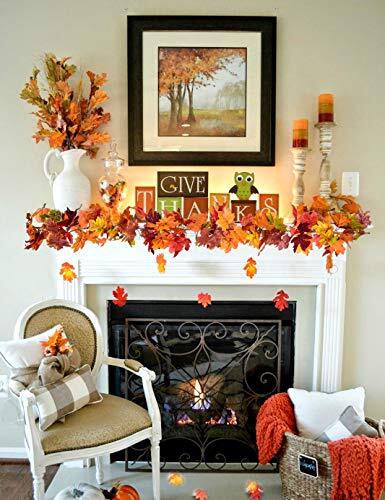 2 Pack Fall Garland Maple Leaf, 5.9Ft/Piece Hanging Vine Garland Brown - Bild 2 von 7