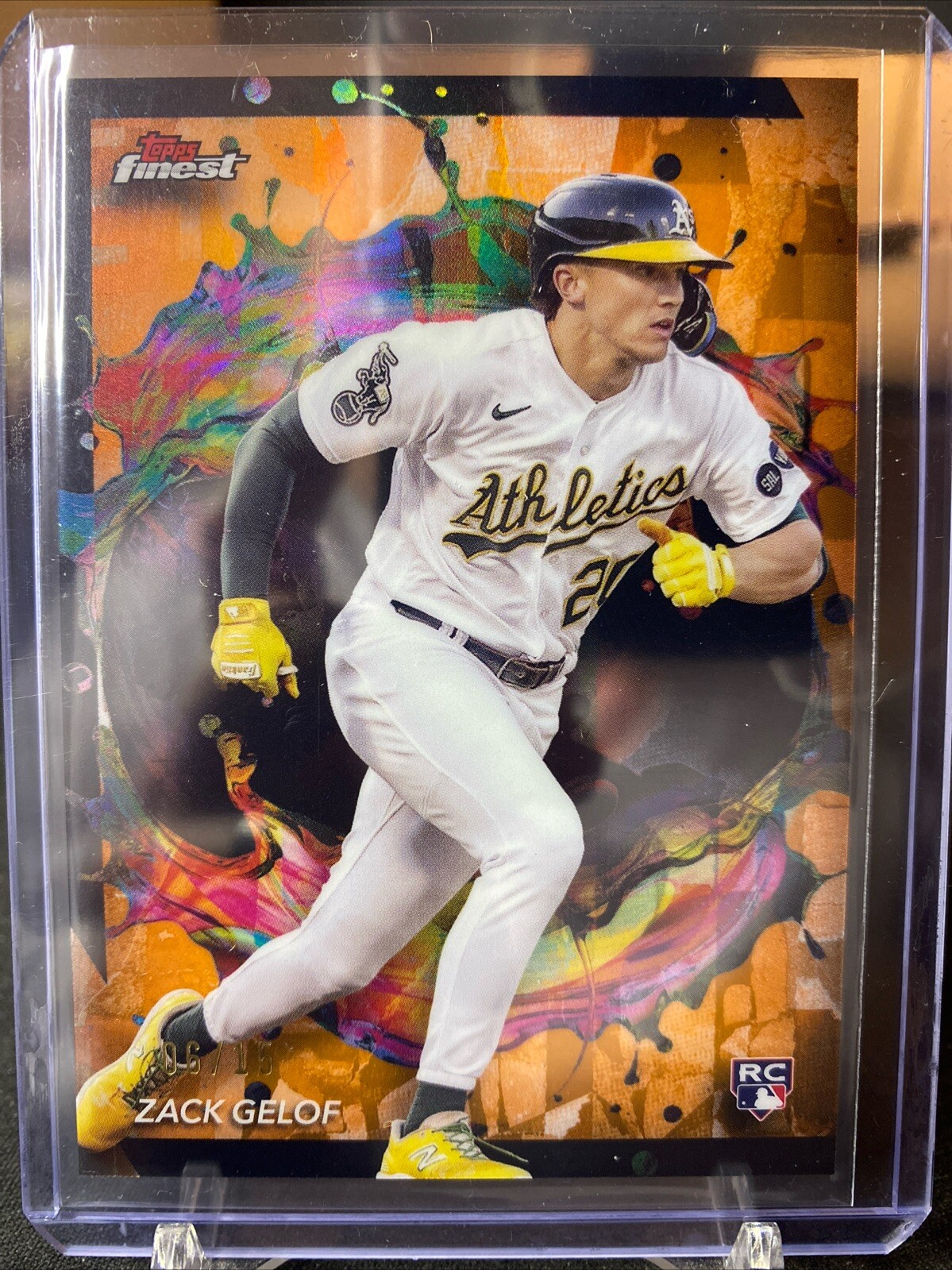 2024 Topps Finest Zack Gelof Rookie RC Orange Refractor /15 Rare #284