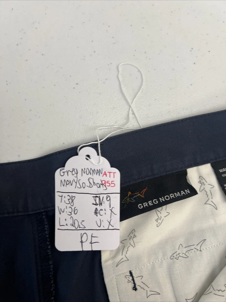 Pantalones Cortos PRIMAVERA/VERANO Greg Norman Para Hombre Azul Marino Gris Algodón Caqui 36 W $78 Foto 4 de 4