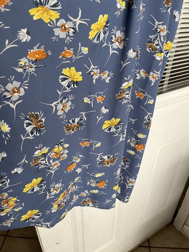 Beacan Cove Dress Blue Casual Floral Boho Shift Pleats Spaghetti Straps NWT Sz 2 - Picture 4 of 7