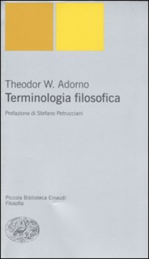TERMINOLOGIA FILOSOFICA ADORNO THEODOR W