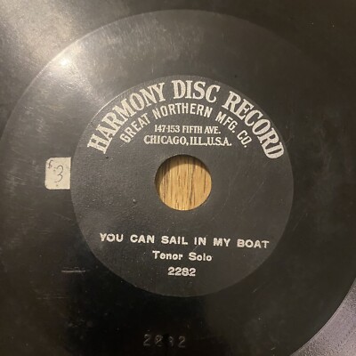 harmony Disc record 78 you can sail in my boat 2282