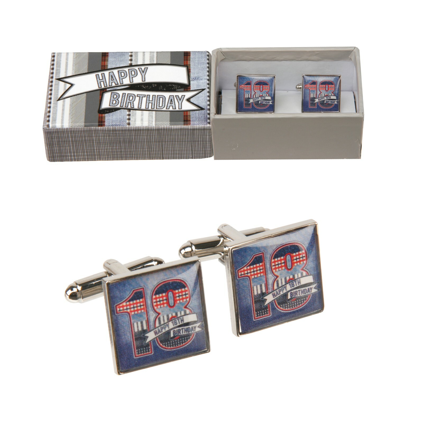 Laura Darrington Happy 18th Birthday Cufflinks Denim Range Gift Boxed WBLD12118