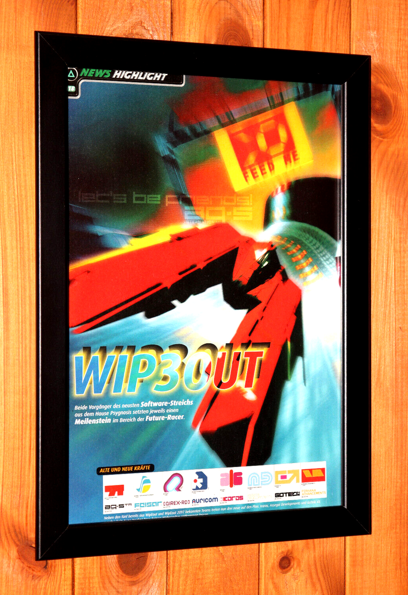 Wipeout 2097 Amiga Sega Saturn PS1 Vintage Small Promo Poster / Ad