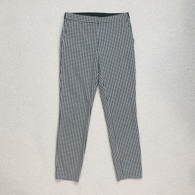 Zara Black White Gingham Pants Size Medium Buffalo Check