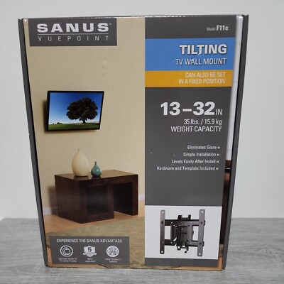 Sanus Vuepoint Tilting TV Wall Mount - 13-32''/35lbs Weight Capacity, Model F11C