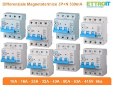 MAGNETOTERMICO DIFFERENZIALE SALVAVITA 4 MODULI 3P+N 380V 300mA 6KA