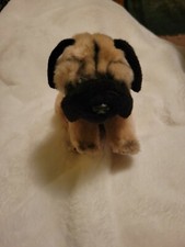 Toys R Us Animal Alley Tan  Black Puppy Pug Dog Stuffed Animal 12" Plush