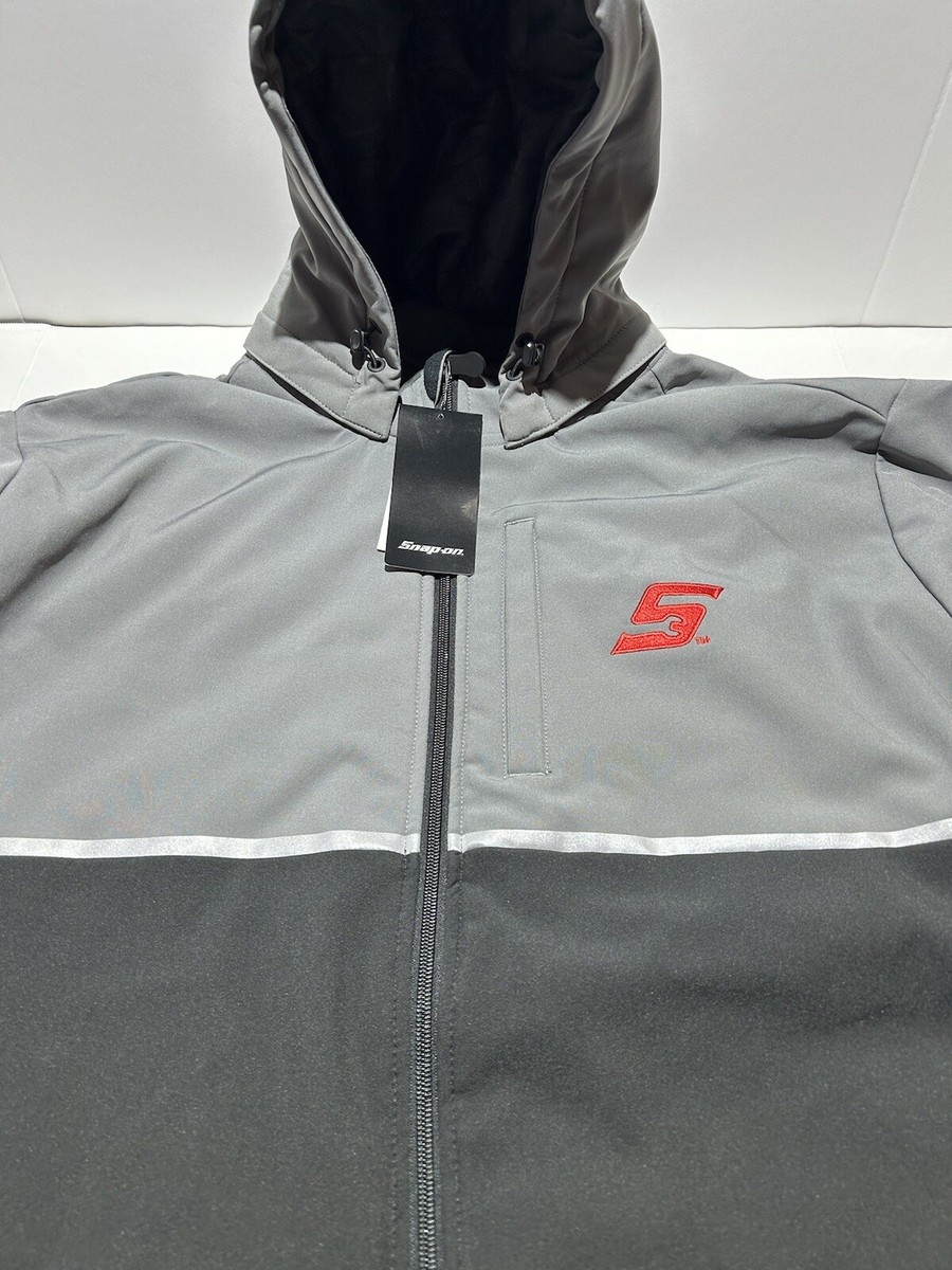 NEW Snap On Tools Black Grey Zip Detachable Hood Winter Coat