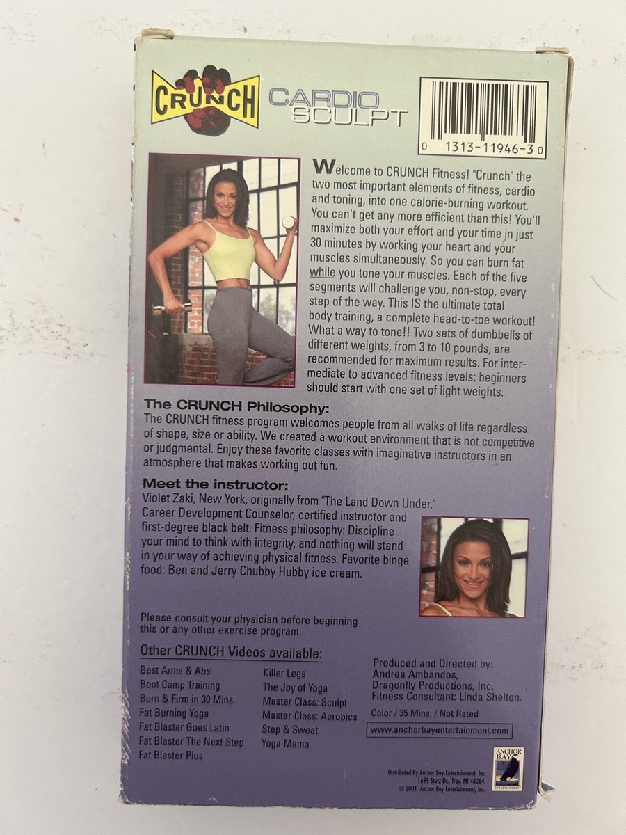 Crunch Cardio Sculpt Workout Violet Zaki VHS | eBay