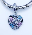 Love Heart Dangle Charm Flower Butterfly Genuine 925 Sterling Silver 💖
