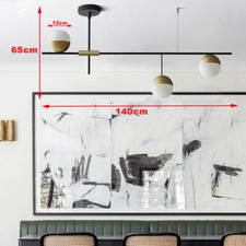 Modern 3 Light Glass Linear Chandelier Kitchen Island Fixture Ceiling Pendant