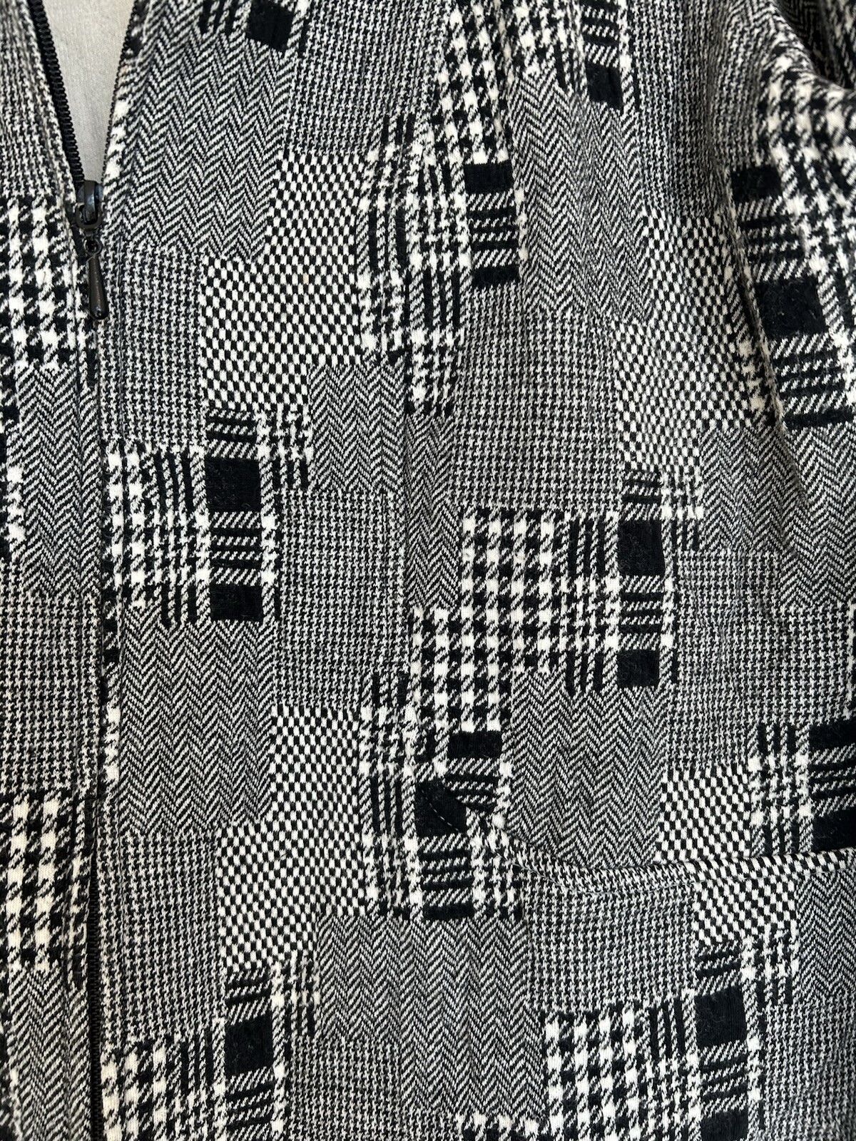 Coldwater Creek Houndstooth Patchwork Zip Up Jack… - image 2