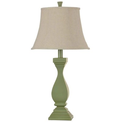StyleCraft Table Lamp 30? Distressed w/Oatmeal Softback Fabric Shade Grass