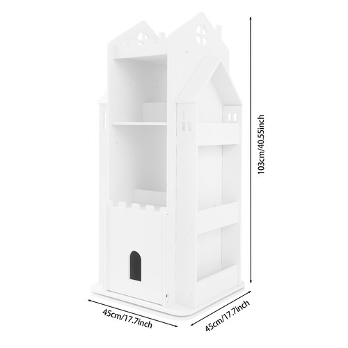 Kids Bookshelf, Castle Rotating Bookshelf , 360° Rotating Children's Bookshelf - Picture 2 of 18