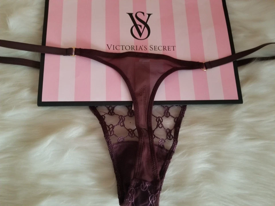 VICTORIA'S SECRET VS LOGO 刺绣薄纱仿皮勃艮第棕色 LRG — 第 3/4 张图片
