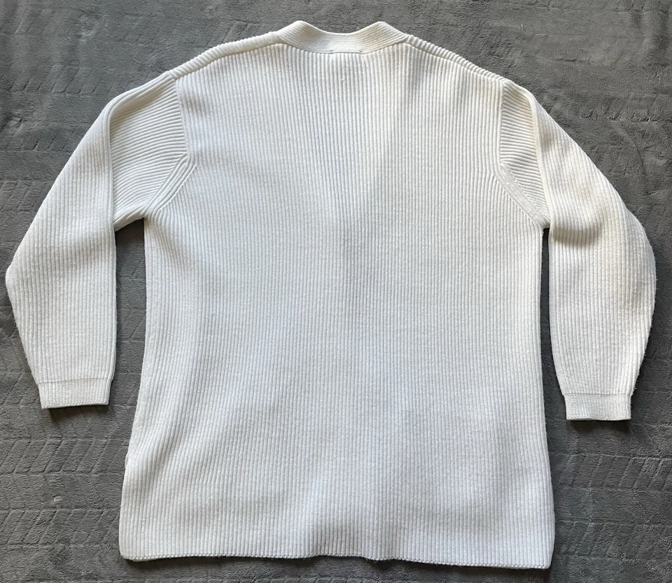 Винтажный Yarnworks кардиган женщин свитер размер XL слоновой кости карманы громоздкий дедушка папа - Изображение 2 из 4