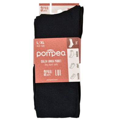 3 Paar Pompea Herren Socken lang aus weicher Mikrofaser Stretch glatt