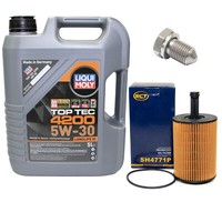 MotoröL Set 5W-30 5 Liter + ÖLfilter SH 4771 P + Schraube FüR Audi Seat Skoda VW