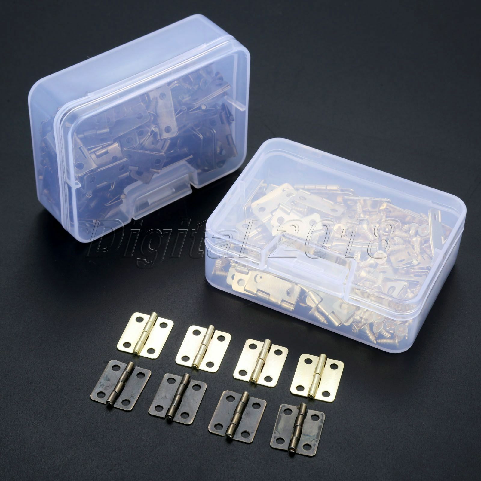 60x Antique Jewelry Box Dolls House Hinge Furniture Door Hinges