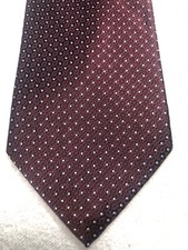 CLUB ROOM MENS TIE BURGUNDY WITH WHITE 3.75 X 57